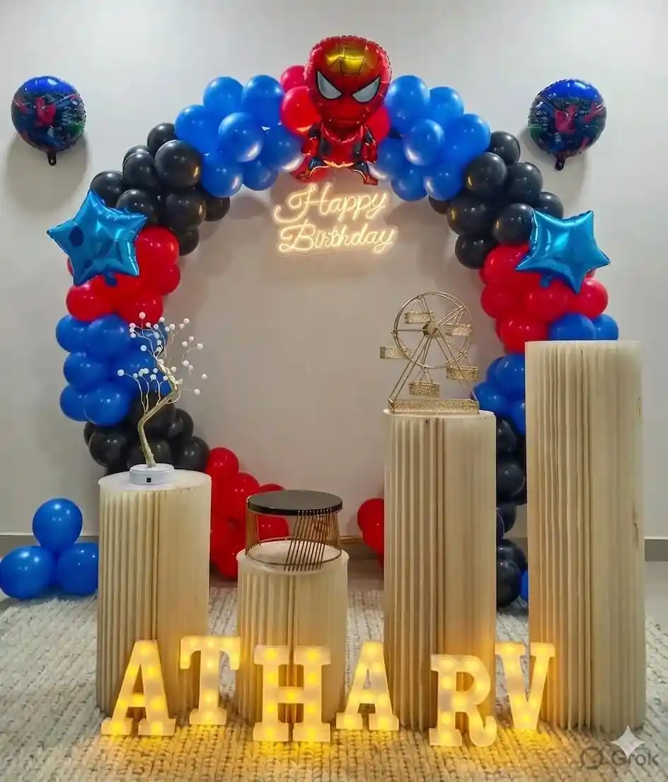 Spiderman Theme Blue Red Ring